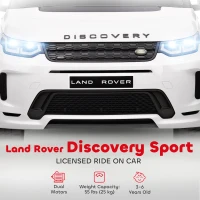 AIYAPLAY Elektryczny Samochód Dziecięcy 12V Land Rover Discovery Sport z Pilotem 2,4G, Muzyką, Klaksonem, Pojazd Elektryczny z LED, USB/MP3, 3-5 km/h, dla Dzieci 3-6 lat, Biały(m-4)