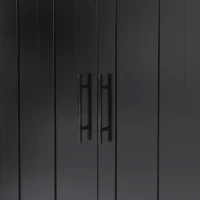 Kücheninsel auf 5 Rädern, ausklappbarer Klapptischplatte, 129x46/71x91,5 cm, Schwarz+Naturfarbe(m-11)