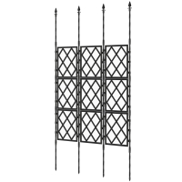 Outsunny Support pour plantes grimpantes pliable à motif losange, treillis de jardin en métal, 85 x 197 cm, noir