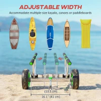 SPORTNOW Wózek kajakowy, regulowany, z pasem do kanu, wytrzymały(m-4)