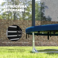 SPORTNOW Cama Elástica Infantil Trampolín para Niños +6 Años con Red de Seguridad Ø183x200 cm Azul(m-7)