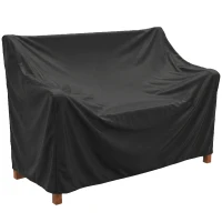 Outsunny Banco de Jardín Madera Banco de Exterior 2 Plazas con Funda Impermeable Respaldo Ergonómico 125x62x90 cm Marrón Claro(m-10)