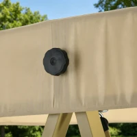 Outsunny Three-Seat Garden Swing Chair, with Adjustable Canopy - Beige(m-10)