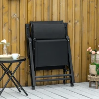 Outsunny Tumbona Plegable de Jardín Tumbona Gravedad Cero con Respaldo Ajustable en 9 Posiciones con Cojín 70x65x111 cm Negro(m-7)