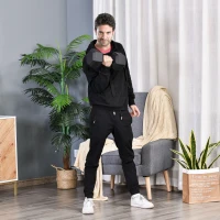 HOMCOM Manubrio Palestra da 17,5 kg con Impugnatura Antiscivolo, in Metallo, per Allenamento Fitness, Nero(m-2)