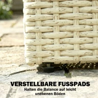 Outsunny Hochbeet mit Rankgitter in Rattan-Optik Pflanzkasten für Kletterpflanzen für Garten, Balkon, 80 x 30 x 163 cm, Beige(m-8)