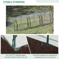 Outsunny PVC Tunnel Greenhouse - Plant Grow House with Steel Frame for Garden Backyard, Zipper Doors, 350Lx100Wx80H cm, Transparent(m-17)