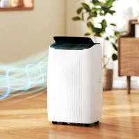 HOMCOM 14000 BTU 5-in-1 Portable Air Conditioner with Cool, Heat, Dehumidifier, Fan, Sleep, WiFi Voice Control, White(m-2)