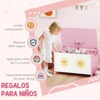 AIYAPLAY Caja de Almacenaje Juguetes 53L Baúl Juguetes Infantil con Tapa Abatible y Pistón de Gas para Sala de Juegos Rosa(m-7)