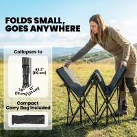 Outsunny Składane łóżko polowe z torbą transportową, leżanka turystyczna do 200 kg, do wnętrz i na zewnątrz, 200 x 80 x 40 cm, czarne(m-7)