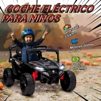 AIYAPLAY Coche Eléctrico para Niños 12V con 2 Motores Control Remoto 2,4G Suspensión Trasera Faros Música Negro(m-4)