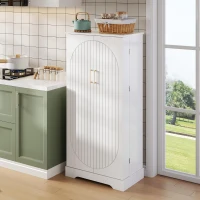 Multifunktionaler Küchenschrank, Doppeltür mit Staufach, 60x35x128 cm, Weiß(m-5)