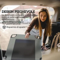 Outsunny Lettino da Esterno Reclinabile 4 Posizioni, Sedia Pieghevole con Maniglia, Grigio.(m-5)