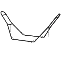 Outsunny Support de Hamac pour 2-3 Personnes, Cadre de Hamac en acier pour Hamacs de 2,75 à 4 m, Capacité de 150 kg, Noir(m-1)