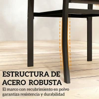 Outsunny Conjunto de Mesa y Sillas de Terraza Exterior 3 Piezas con 2 Sillas de Textilene Mesa de Vidrio Templado Gris Claro(m-5)