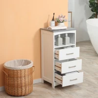 kleankin Freestanding bathroom cabinet storage cabinet with 3 drawers and 1 compartment 40 x 33 x 80 cm white(m-2)