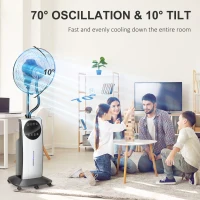 HOMCOM Wentylator z mgłą, stojący, chłodzenie wodne, czarny(m-7)