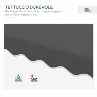 Outsunny Ombrellone a Sbalzo con Doppio Tetto, Apertura a Manovella e Base a Croce, 2.5x2.5m, Grigio(m-5)