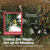 HOMCOM Sztuczna Choinka z Realistycznymi Gałęziami, Świerk, Metalowy Stojak, Łatwy Montaż, Zielona(m-6)