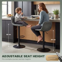 HOMCOM Bar Stools Set of 2, Modern Swivel Barstools with Footrest for Kitchen Island and Dining Room, Green(m-4)