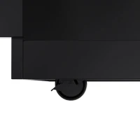 Servierwagen mit klappbarer Tischplatte, 2 Schubladen und Doppeltüren, 136 x 46/71 x 91,5 cm, Schwarz+Naturfarbe(m-10)