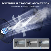 HOMCOM Spray Misting Fan, Pedestal Fan with Water Mist Spray, 75° Oscillation, 3 Speeds, Adjustable Mist, 3L Water Tank, Wheels, for Home, 125 cm(m-4)
