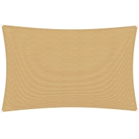 Outsunny Toldo Vela Rectangular de HDPE 4x6 m con Anti-UV Anillas de Acero Inoxidable y Cuerdas de Nylon para Jardín Patio Arena