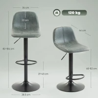 HOMCOM Bar Stools Set of 2, Modern Swivel Barstools with Footrest for Kitchen Island and Dining Room, Green(m-3)