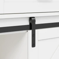 Kücheninsel mit klappbarer Arbeitsplatte, Küchenschrank mit 2 Schiebetüren und 2 Schubladen, 120 x 45/70 x 91 cm, Braun+Weiß(m-9)