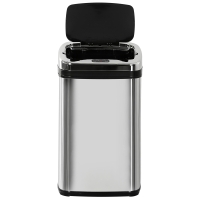 HOMCOM Poubelle de cuisine automatique 30L acier inoxydable, poubelle à capteur de mouvement avec couvercle, 33x25x58cm, argent