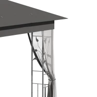 Outsunny 3 x 3(m) Steel Frame Double Roof Garden Gazebo - Grey(m-10)