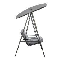 Outsunny Balansoar de Grădină 2 Locuri cu Acoperiș Reglabil și Perne, 144x117x173 cm, Gri Închis(m-20)