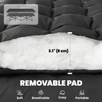 Outsunny Składane łóżko polowe z torbą transportową, leżanka turystyczna do 200 kg, do wnętrz i na zewnątrz, 200 x 80 x 40 cm, czarne(m-4)