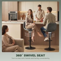 HOMCOM Bar Stools Set of 2, Modern Swivel Barstools with Footrest for Kitchen Island and Dining Room, Green(m-5)