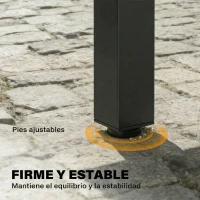 Outsunny Mesa de Jardín Extensible 120/80x70 cm Estructura de Acero y Tablero de Madera de Acacia para 4-6 Personas Natural(m-7)