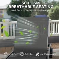 Outsunny Leżak Oddychający z 6-stopniową Regulacją Oparcia, Kółkami, Aluminiową Ramą(m-7)