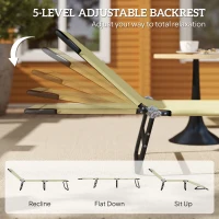 Outsunny Leżak ogrodowy z regulowanym oparciem, na balkon, zielony(m-4)