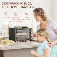 HOMCOM Mini piekarnik 28L, 2600W, 100-230℃, timer 60 min, czarny(m-9)