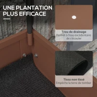 Outsunny Jardinière surélevée avec bâche transparente, 2 roulettes et 1 étagère inférieure, dim. 80L x 40l x 120H cm(m-7)