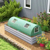 Outsunny Invernadero Pequeño para Cultivo de Plantas con 4 Ventanas Marco de Acero y Cubierta de PE Anti-UV 200x80x45 cm Verde(m-8)