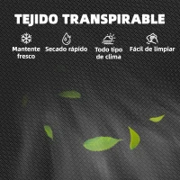 Outsunny Pack de 4 Sillas de Camping Plegables con Respaldo Alto Asiento Ancho y Reposabrazos Tela Textilene Transpirable Negro(m-7)