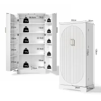 Multifunktionaler Küchenschrank, Doppeltür mit Staufach, 60x35x128 cm, Weiß(m-3)