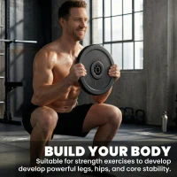 HOMCOM Set di 4 Dischi Pesi, Set Dischi Palestra per Allenamento, Nero(m-7)