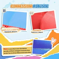 Outsunny Castello Gonfiabile 4 in 1 Bimbi 3-8 Anni, Scivolo e Piscina, 265x260x200cm(m-6)