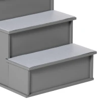 PawHut Scala con 4 gradini, pelo corto, cani/gatti e animali, fino a 30 kg, 40x59x54,2 cm, Grigio(m-7)