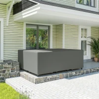 Outsunny Housse de meubles de jardin, housse salon de jardin imperméables coupe-vent et anti-UV, 275 x 205 x 90 cm, gris(m-2)