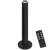 HOMCOM Tower Fan with WiFi App Control, Standing Floor Fan with 3 Speed 4 Modes, 12 Hour Timer and Night Light Black(m-11)