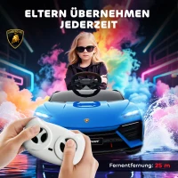 AIYAPLAY Kinder Elektroauto 12V Kinderauto mit 2,4 GHz Fernbedienung, 2 Motor, Hupe, LED, Musik, 101,5 x 49 x 43 cm, Blau(m-5)