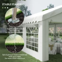 Outsunny 6 x 4m Party Gzebo, Party Marquee, Heavy Duty, Removable Sidewalls & Zippered Doors, Windows, Water Resistant-Whtie(m-6)
