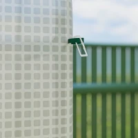 Outsunny Serre de jardin PE, serre de balcon, bâche renforcée 135 g/m², châssis en acier, porte zippée, 200 x 140 x 200 cm, blanc(m-9)